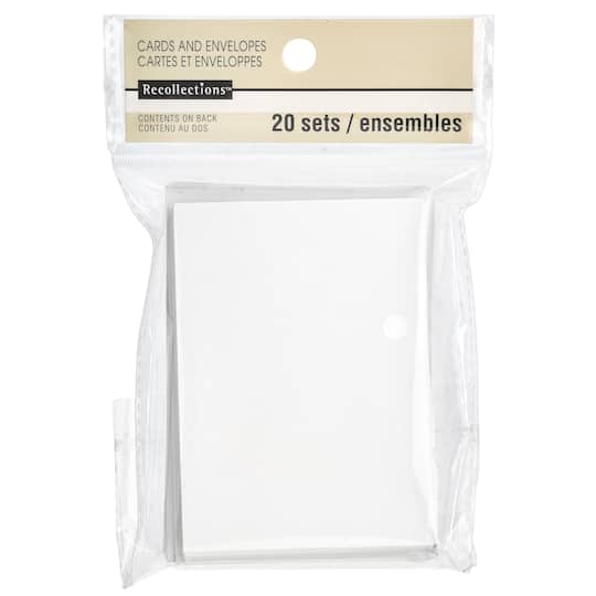 12 Packs: 20 ct. (240 total) White Cards &#x26; Envelopes by Recollections&#x2122;, 2.5&#x22; x 3.5&#x22;